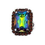 Ring By Mariana Woman Shimmering Vitrail Medium and Amber Swarovski Crystals - Image 3