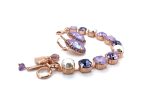 Jewelry Set By Mariana Bracelet and Earrings Pearl and Amethyst Swarovski Crystals - Image 3