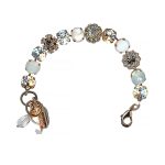 Bracelet By Mariana Woman Alluring White Shell Mineral and Opal Swarovski Crystals - Image 2