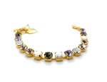 Mariana Bracelet Lovely Sun & Ice SO & White Shell Mineral, Clear, Blk Dia, & Opal Austrian Crystals Ice Queen Once Upon a Mariana Coll. Yellow Gold