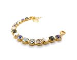 Mariana Bracelet Lovely Sun & Ice SO & White Shell Mineral, Clear, Blk Dia, & Opal Austrian Crystals Ice Queen Once Upon a Mariana Coll. Yellow Gold - Image 2