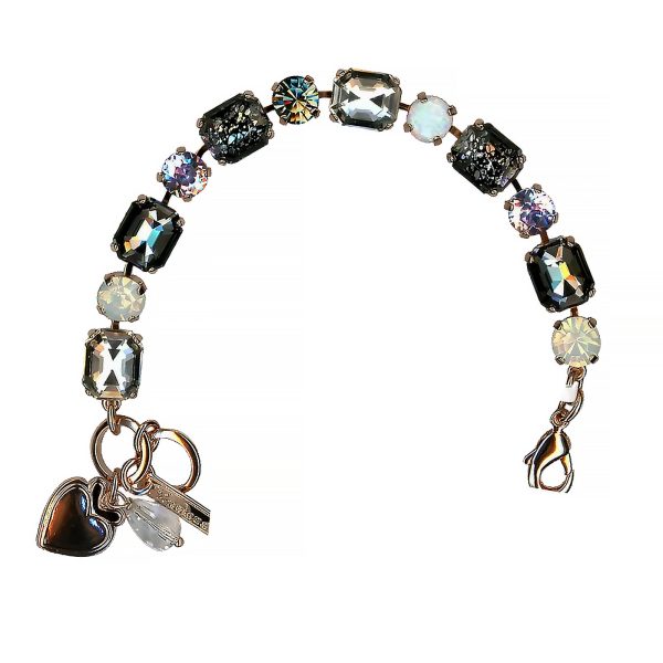 Mariana Bracelet Classy Sun & Ice SO Mineral, Blk Dia, Vitrail Light, & White Opal Austrian Crystals Ice Queen Once Upon a Mariana Coll.
