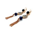 Earrings By Mariana Songbook Coll. Lapis Lazuli Mineral, Montana Blue, Clear and AB Swarovski Crystals - Image 2