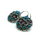 Earrings By Mariana Woman Amethyst and Tanzanite Swarovski Crystals Silver Plated - Image 3