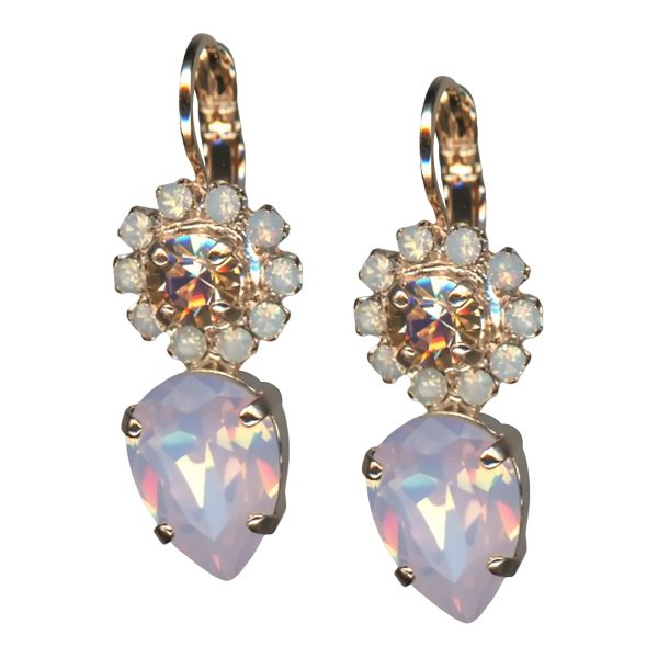 Mariana Earrings Lovely Pink Opal, White Opal, & Lt Peach Austrian Crystals Afternoon Delight Songbook Coll.