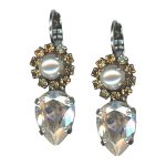 Mariana Earrings Timeless Cream Pearl, Golden Shadow, & Clear Austrian Crystals Barbados Caribbean Life Coll. - Image 3