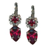 Mariana Earrings Stunning Ruby & Clear Austrian Crystals My Treasures Coll. - Image 2