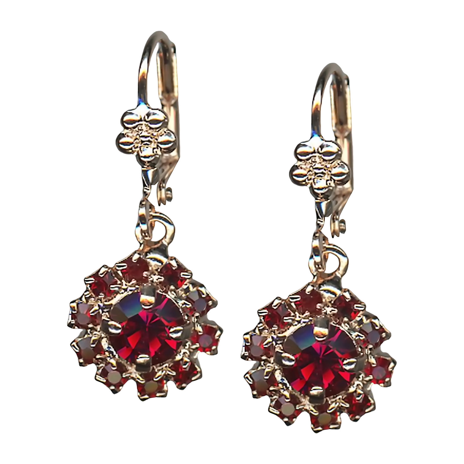 E-1032-15-1070-YG1 (1) Mariana Earrings Stunning Ruby Austrian Crystals Lady In Red Songbook Coll. - Image 1