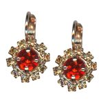 Mariana Earrings Sophisticated Siam & Golden Shadow Austrian Crystals Tinsel Winter Wonderland Coll. - Image 2