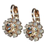 Mariana Earrings Adorable Clear & Rosewater Opal Austrian Crystals Snowflake Winter Wonderland Coll.