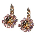 Mariana Earrings Beautiful Lt Smoked Topaz & Lt Rose Austrian Crystals Winter Wonderland Coll. - Image 3