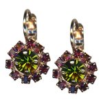 Mariana Earrings Glamorous Dark Purple & Olivine Austrian Crystals Holiday Lights Coll. - Image 2