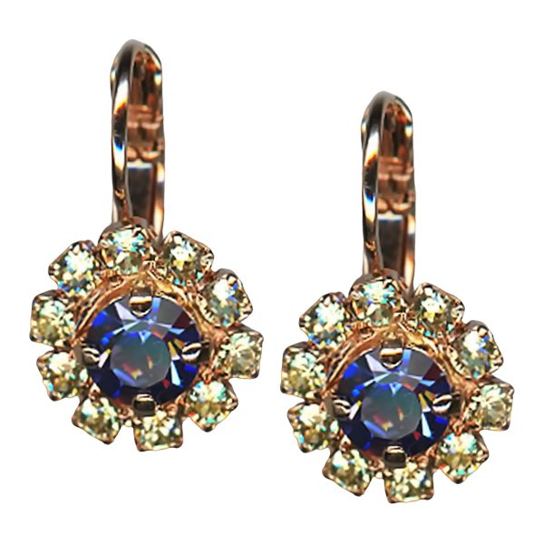 Mariana Earrings Sassy Tanzanite & Lemon Austrian Crystals Eggnog Coll.