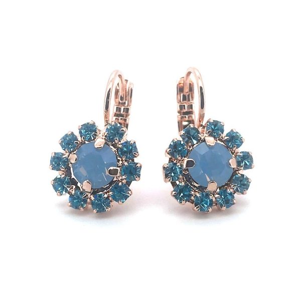 Earrings By Mariana Periwinkle Cocktail Hour Coll. Charming Blue Opal & Aqua Blue Austrian Crystals