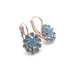 Earrings By Mariana Periwinkle Cocktail Hour Coll. Charming Blue Opal & Aqua Blue Austrian Crystals - Image 2