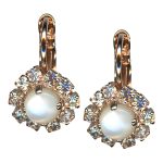 Mariana Earrings Timeless White Shell Mineral & Clear Austrian Crystals My Treasures Coll.