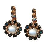 Mariana Earrings Fab White Shell Mineral & Jet Austrian Crystals Peace Nirvana Coll. - Image 3