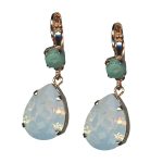Mariana Earrings Charming White Opal & Turquoise Austrian Crystals Happiness Joy Of Life Coll. - Image 3