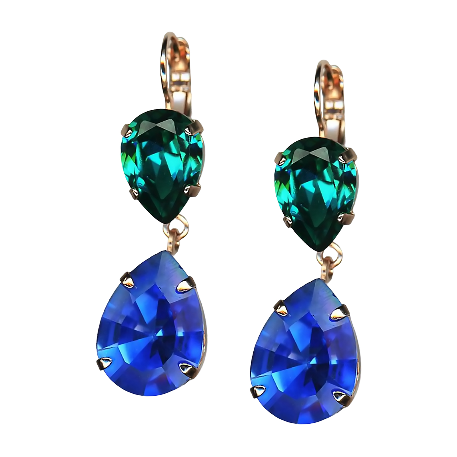 E-1032-40-1128-RG6 (1) Earrings By Mariana Woman Gorgeous Capri and Zircon Swarovski Crystals - Image 1