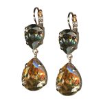 Mariana Earrings Glamorous Black Diamond & Golden Shadow Austrian Crystals  Moonlight & Magnolias Winter 2021 Coll.