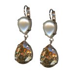Mariana Earrings Luxurious Pearl & Golden Shadow Austrian Crystals Meet Me in Marseille Summer 2022 Coll. - Image 2