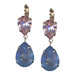 Mariana Earrings Preppy Lt Rose & Sun Kissed Ocean Austrian Crystals Afternoon in Amsterdam Summer 2022 Coll.