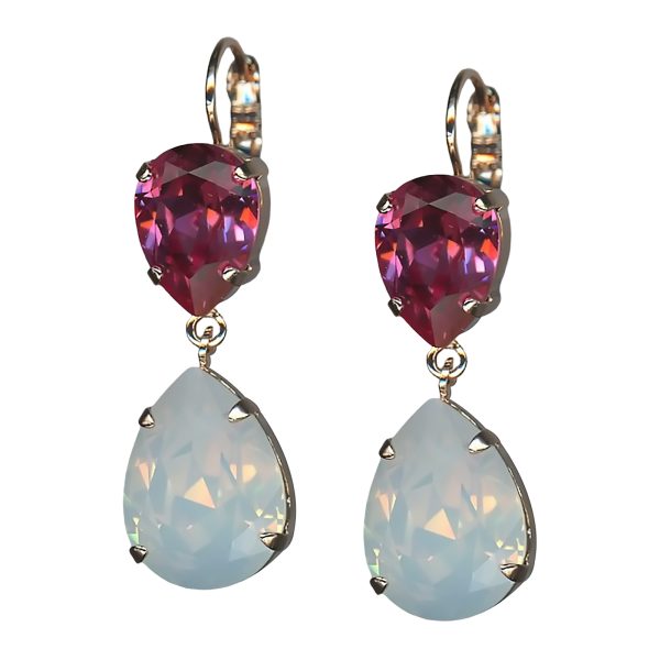 Mariana Earrings Charming Rose & White Opal Austrian Crystals Memories of Montmartre Summer 2022 Coll.