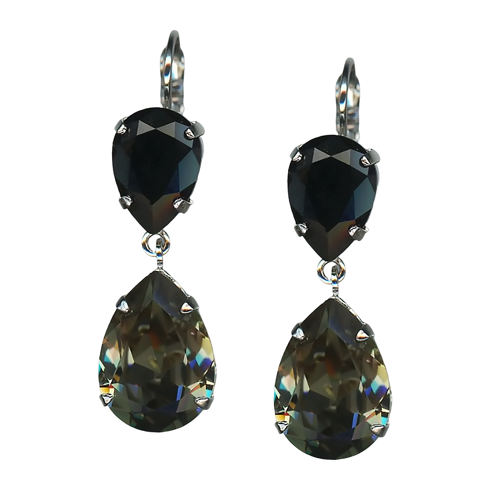 E-1032-40-1149-SP6 (1) Earrings By Mariana Rocky Road À La Mode Coll. Elegant Jet Black & Black Diamond Swarovski Crystals - Image 1