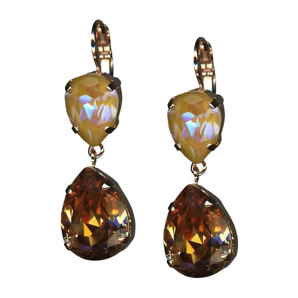 Earrings By Mariana Woman Exquisite Sun Kissed Horizon and Topaz Swarovski Crystals