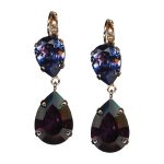 Mariana Earrings Sophisticated Amethyst & Tanzanite Austrian Crystals My Treasures Coll.