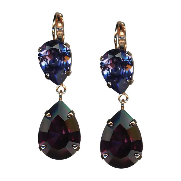 Mariana Earrings Sophisticated Amethyst & Tanzanite Austrian Crystals My Treasures Coll.