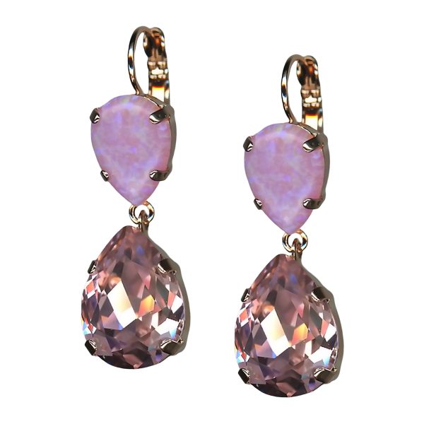 Mariana Earrings Bubblegum SO Mineral & Lt Rose Austrian Crystals My Treasures Coll.