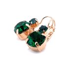 Mariana Earrings Adorable Round Emerald Austrian Crystals My Treasures Coll. Rose Gold