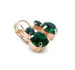 Mariana Earrings Adorable Round Emerald Austrian Crystals My Treasures Coll. Rose Gold - Image 2