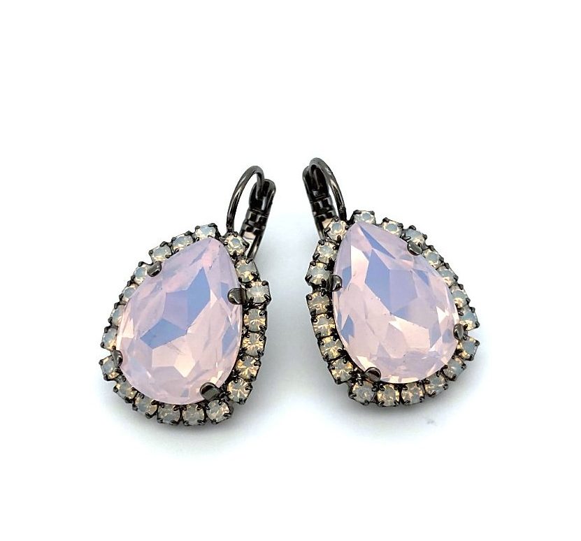 E-1098-3-2333-GR6 (1) Earrings By Mariana Woman Timeless Pink and White Opal Swarovski Crystals - Image 1