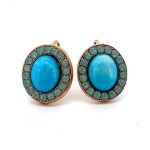Earrings By Mariana Woman Timeless Turquoise Mineral and Opal Swarovski Crystals