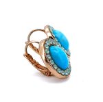 Earrings By Mariana Woman Timeless Turquoise Mineral and Opal Swarovski Crystals - Image 3