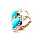 Earrings By Mariana Woman Timeless Turquoise Mineral and Opal Swarovski Crystals - Image 2