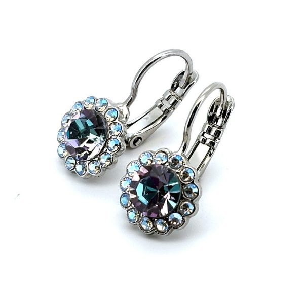 Earrings By Mariana Woman Glamorous Clear and Vitral Light Swarovski Crystals