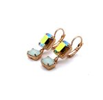 Earrings By Mariana Caribbean Life Coll. Elegant Chrysotile Opal and Luminous Green Swarovski Crystals - Image 2