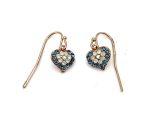 Earrings By Mariana Songbook Coll. Fab Heart Shape Montana Blue, Clear and White Opal Swarovski Crystals