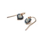 Earrings By Mariana Songbook Coll. Fab Heart Shape Montana Blue, Clear and White Opal Swarovski Crystals - Image 2