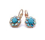 Earrings By Mariana Woman Beautiful Floral Turquoise and AB Swarovski Crystals