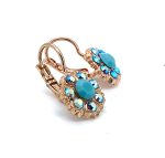 Earrings By Mariana Woman Beautiful Floral Turquoise and AB Swarovski Crystals - Image 3