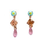 Mariana Earrings Imagine Nostalgia Coll. Light Rose, Peridot AB & Peach Austrian Crystals - Image 2