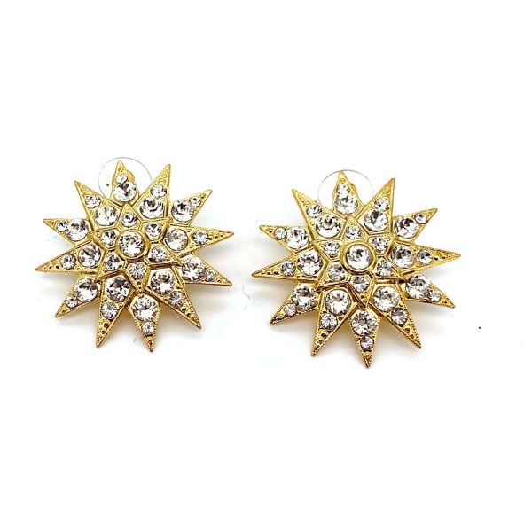 Earrings By Mariana My Treasures Coll. Luxurious Star Clear Swarovski Crystals