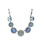 Mariana Necklace Pendant 7 Charming Blues Austrian Crystals Periwinkle Cocktail Hour Coll.