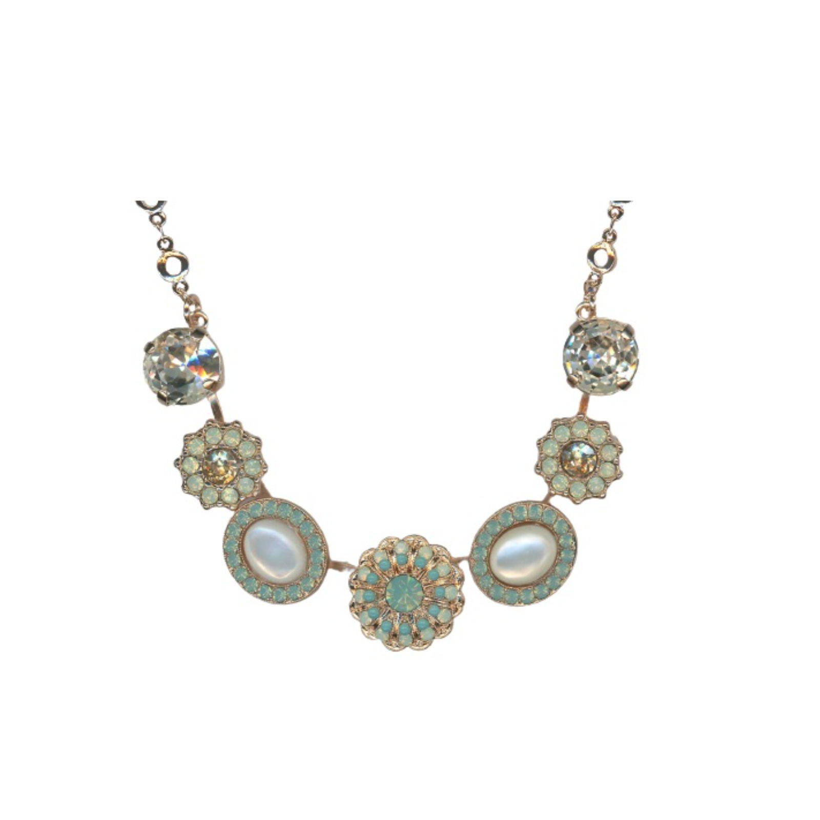 N-3003-M1042-RG Mariana Necklace Pendant 7 Minerals & Austrian Crystals Element Summer Palace Silk Road Coll. - Image 1
