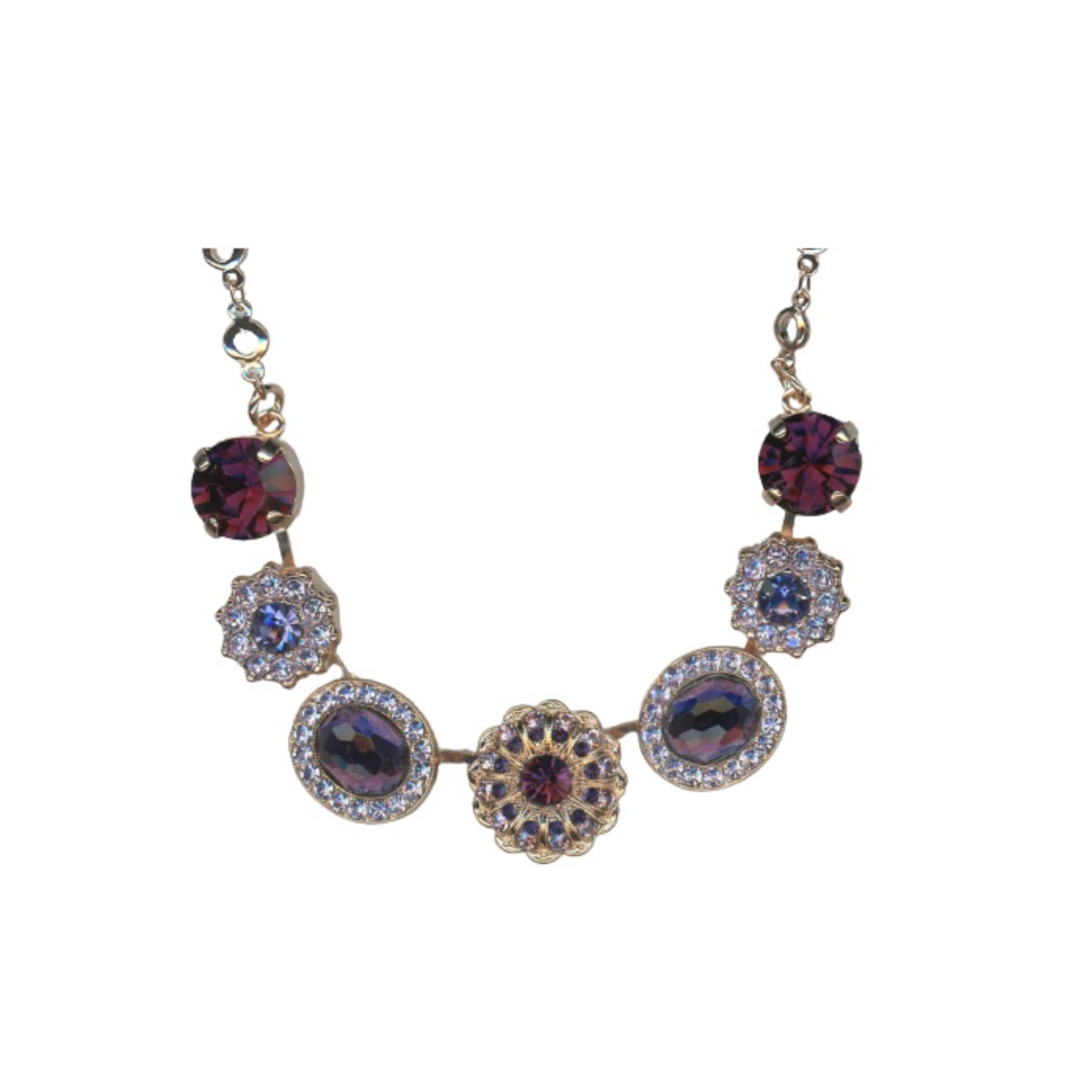 N-3003-M1134-RG Mariana Necklace Pendant Wildberry / Misty Coll. 7 Minerals & Austrian Crystals Element - Image 1