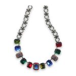 Necklace By Mariana Woman Precious Sapphire, Olivine and Emerald Swarovski Crystals - Image 3